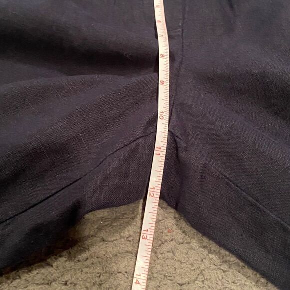 Talbots 100% Linen Capri Pants Navy Size 6 Petite - Picture 9 of 9